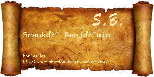 Srankó Benjámin névjegykártya