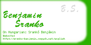 benjamin sranko business card